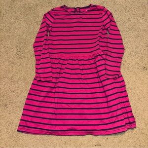 Primary pink striped Dress, size 8-9, Striped Pink and Blue Kids Dress